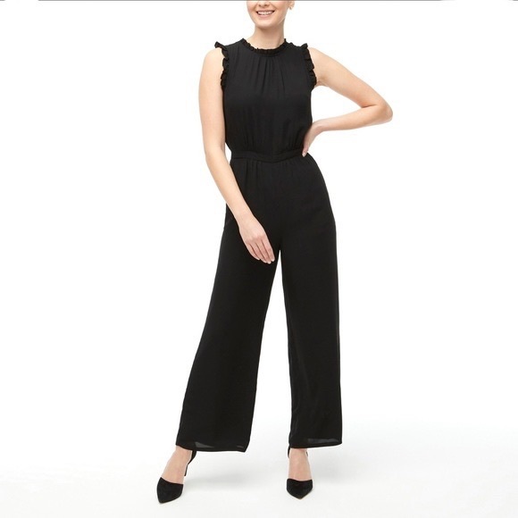 J. Crew Pants & Jumpsuits J Crew Black Ruffle Neck Sleeveless